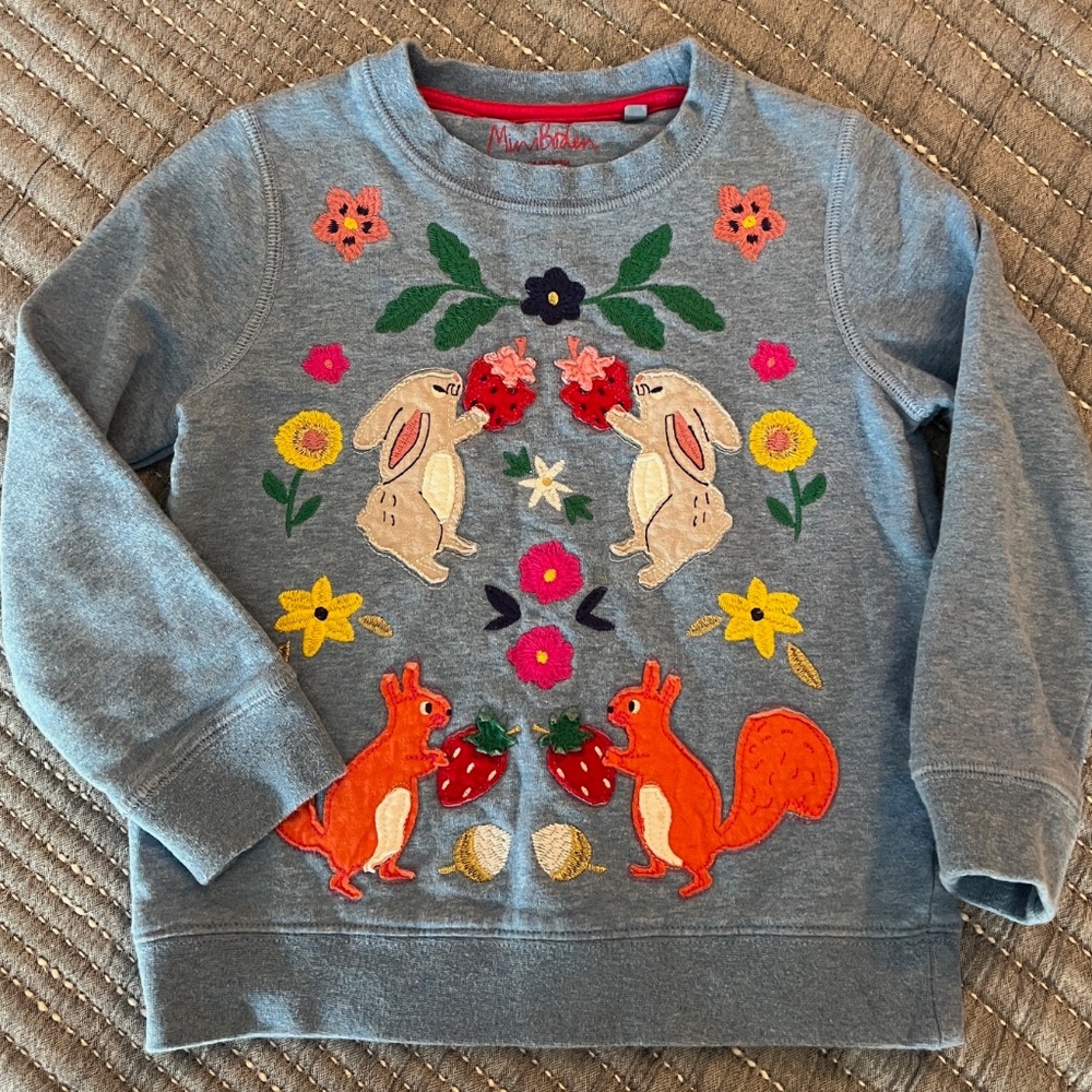 Mini Boden appliquéd sweatshirt toddler 5-6